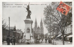 CPA 03 Allier Moulins Monument Des Combattants 1870 Militaria Eglise Du Sacré Coeur - Moulins