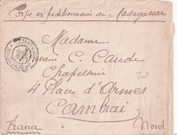 MADAGASCAR - 1897 - ENVELOPPE Du CORPS EXPEDITIONNAIRE à TAMATAVE => CAMBRAI - Army Postmarks (before 1900)