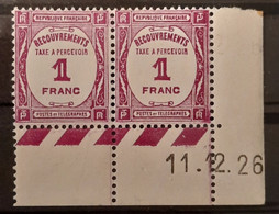 France 1927/31 Taxe  N°59 Paire Cd 11/12/26 ** TB Cote 64€ - ....-1929
