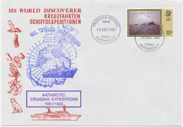 FALKLAND ISLANDS DEPENDENCES 1981, Superb Extremely Rare MS World Discoverer Antarctic Cruising Expedition Cover - Georgias Del Sur (Islas)