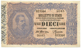 10 LIRE BIGLIETTO DI STATO EFFIGE UMBERTO I 28/12/1917 SPL+ - Sonstige