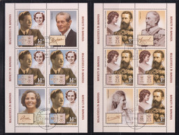 ROMANIA 2015: QUEENS & KINGS OF ROMANIA, 4 Used Sheets (4 Tamps + 2 Vignettes - Registered Shipping! Envoi Enregistre! - Used Stamps