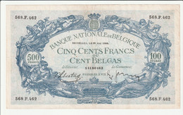 Belgique Billet  500 Francs - 100 Belgas -  Bruxelles 28 Mai 1938 - 500 Francs-100 Belgas