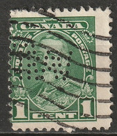 Canada 1935 Sc 217  Used "TRW" (Travellers Insurance) Perfin - Perforadas