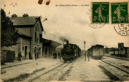 Sancoins * La Gare * Train Locomotive * Ligne Chemin De Fer Du Cher - Sancoins