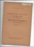 1936 Hôtel DROUOT Catalogue De Vente Objets D'Art D'Extrême-Orient Et Européens Objets D'Art Et Ameublement Tapis... - Arte