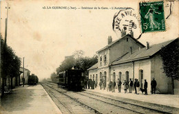 La Guerche * Intérieur De La Gare * Automotrice * Train * Ligne Chemin De Fer Du Cher - La Guerche Sur L'Aubois