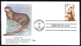 USA Sc# 2314 (Gill Craft) FDC (USPS CAPEX STATION) 1987 6.13 River Otter - 1981-1990