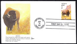 USA Sc# 2320 (Gill Craft) FDC (USPS CAPEX STATION) 1987 6.13 Bison - 1981-1990