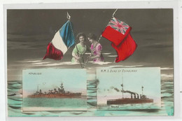 Cpa Bateaux De Guerre Français République Et Anglais  Le Hms Duke Of Edinburgh écrite De Malte 1915 - Guerre