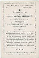 ROESELARE - Dymphna Ludovica VANBIERVLIET - Echtg. Leo BRUNEEL - °1808 En +1869 - Devotion Images