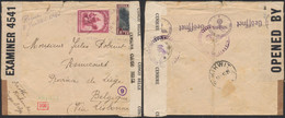 Congo Belge - Affranch. Mixte Sur Lettre De Kahemba (1940) > Remicourt Via Lisbonne / Triple Censure, Guerre 40-45 - Cartas & Documentos