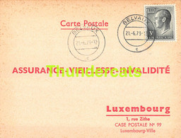 ASSURANCE VIEILLESSE INVALIDITE LUXEMBOURG 1973 BELVAUX SANEM OTT THOMA - Cartas & Documentos