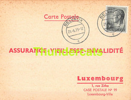 ASSURANCE VIEILLESSE INVALIDITE LUXEMBOURG 1973 BELVAUX SANEM BERNARD HARY - Cartas & Documentos