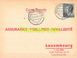 ASSURANCE VIEILLESSE INVALIDITE LUXEMBOURG 1973 ESCH SUR ALZETTE KAUTH DICHTER - Brieven En Documenten