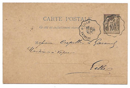 Entier Postal No89 (Y&T) - Obl. Convoyeur Busigny-Lille - Voorloper Kaarten