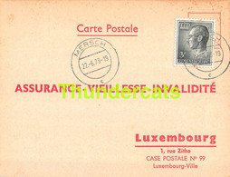 ASSURANCE VIEILLESSE INVALIDITE LUXEMBOURG 1973 MERSCH PICK - Briefe U. Dokumente