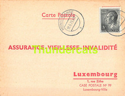 ASSURANCE VIEILLESSE INVALIDITE LUXEMBOURG 1973 MONDERCANGE FINGE QUARE - Storia Postale