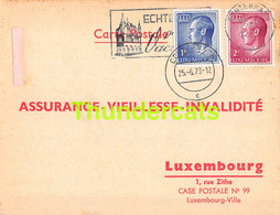 ASSURANCE VIEILLESSE INVALIDITE LUXEMBOURG 1973 ECHTERNACH WALDBILLIG - Covers & Documents