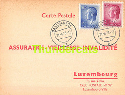 ASSURANCE VIEILLESSE INVALIDITE LUXEMBOURG 1973 BASCHARAGE MEYER LORANG - Covers & Documents