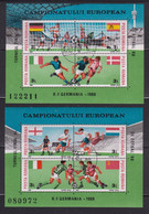 ROMANIA 1988:FOOTBALL, EUROPEAN CUP, GERMANY, 2 Used Sheets (8 Tamps) - Registered Shipping! Envoi Enregistre! - Sonstige & Ohne Zuordnung