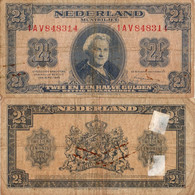 Netherlands / 2,50 Gulden / 1945 / P-71(a) / FI - 2 1/2 Gulden