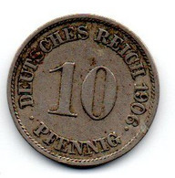 Allemagne -  10 Pfennig  1906 J TB+ - 10 Pfennig