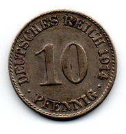 Allemagne -  10 Pfennig  1914 D TTB - 10 Pfennig
