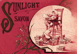 6 Cards Sunlight Zeep Savon   Lith. De Wolf Frères & Cammaert Pink Background - Otros & Sin Clasificación