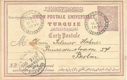 Turkey; Ottoman "Reply-Paid" Postal Stationery Sent From Istanbul To Berlin - Cartas & Documentos