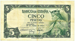 ESPAÑA - 5 Pesetas - 22.07.1954 - Pick 146 - Serie B - King Alfonso X - 5 Peseten