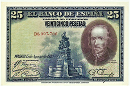 ESPAÑA - 25 Pesetas - 15.08.1928 - Pick 74.b - Serie D - Pedro Calderón De La Barca - Kingdom - 1-2-5-25 Pesetas