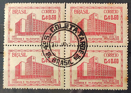 C 259 Brazil Stamp Correios Building Pernambuco Postal Service 1951 Block Of 4 CPD DF - Andere & Zonder Classificatie