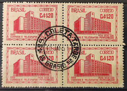C 260 Brazil Stamp Correios Building Pernambuco Postal Service 1951 Block Of 4 CPD DF 2 - Sonstige & Ohne Zuordnung
