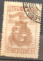 C 261 Brazil Stamp Centenary Joinvile Santa Catarina Brasao 1951 Circulated 2 - Autres & Non Classés