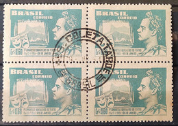 C 265 Brazil Stamp Brazilian Theater Congress Joao Caetano Dos Santos 1951 Block Of 4 CPD DF - Autres & Non Classés