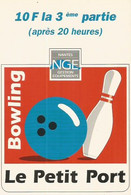 F23 Cpa  / CARTE CPM Publicitaire PUB Advertising Card  Cart' Com SPORT BOWLING Le Petit Port NANTES - Bowling