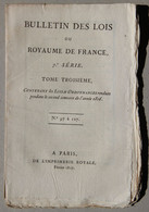 Bulletin Des Lois Du Royaume De France, 7e Série, T.3, 1816, Table Chronologique - Décrets & Lois