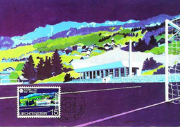 ► Football - STADE Leitawies Triesenberg Stadium - Carte Maximum Card (Liechtenstein 1982) - Oblitérés