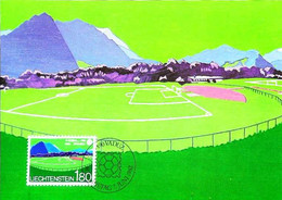 ► Football - STADE Rheinau Balzers Stadium - Carte Maximum Card (Liechtenstein 1982) - Gebraucht