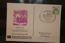 Deutschland, Tag Der Briefmarke 1981; SST Asperg - Cartes Postales Privées - Oblitérées