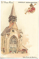 Le Vieux Paris - Eglise St Julien Des Ménétriers - Illustrateur A. ROBIDA - Chocolat GUERIN BOUTRON - Robida