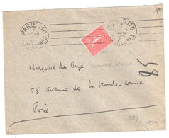 PARIS 110 R De RENNES Lettre 50c Semeuse Yv 199 Ob Meca 1927Krag 4 Lignes égales Dreyfus B110104 - Mechanical Postmarks (Other)