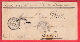 CORPS EXPEDITIONNAIRE MADAGASCAR 1895 POUR CHOLLET MAINE ET LOIRE - Armeestempel (vor 1900)