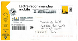 Entier Postal PAP 20g Lettre Recommandée Mobile R1 Avec Avis De Réception Dépôt En Boîte Aux Lettres (Type 1) Voir Dos - Prêts-à-poster:  Autres (1995-...)