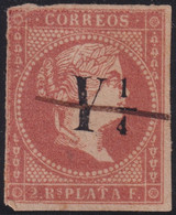 1860-100 CUBA 1860 ISABEL II Y 1/4 CORREO INTERIOR FORGERY PARA ESTUDIO. - Prefilatelia