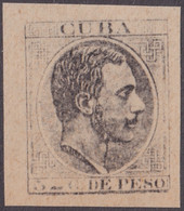 1884-266 CUBA 1884 5c ALFONSO XII IMPERFORATED PHILAELIC FORGERY PARA ESTUDIO. - Prefilatelia