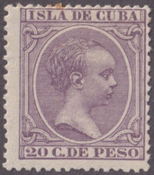1896-246 CUBA 1894 20c ALFONSO XII MH VIOLET. - Prephilately