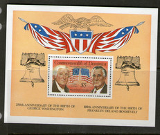 DOMINICA 1982 BLOC WASHINGTON-ROOSEVELT-DRAP EAUX  YVERT  N°75  NEUF MNH** - George Washington