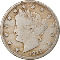 Monnaie, États-Unis, 5 Cents, 1911, Philadelphie, TB+, Copper-nickel - 1883-1913: Liberty (Libertà)